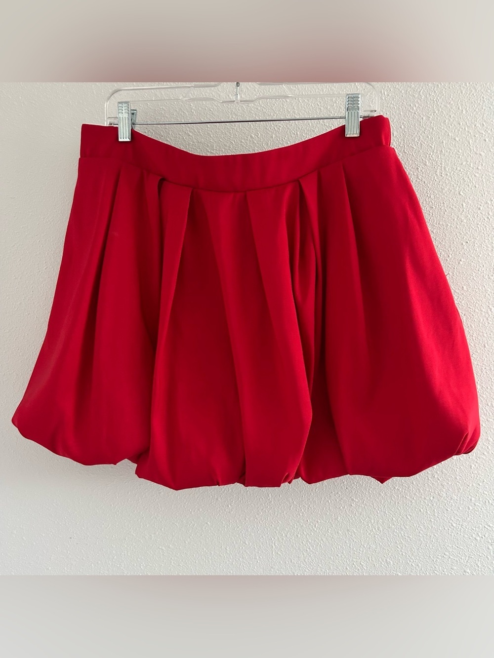 a new day Bright Red Elastic Waist Mini Skirt